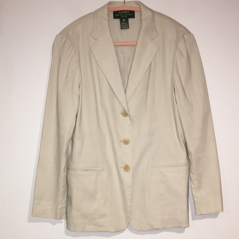 Lauren Ralph Lauren Petites natural linen blazer size 8P